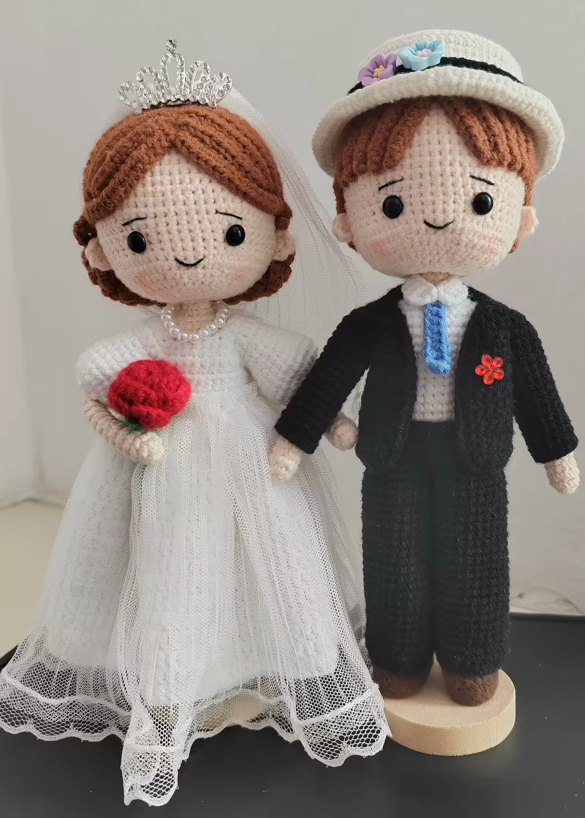 Custom handmade couple crochet dolls